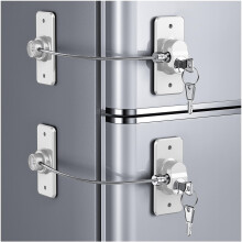 4 Pack Refrigerator Locks with Keys for Kids, Toddlers and Adults, Self Adhesive Child & Baby Proofing Fridge Latch for Fridge, Cabinets and Drawers,