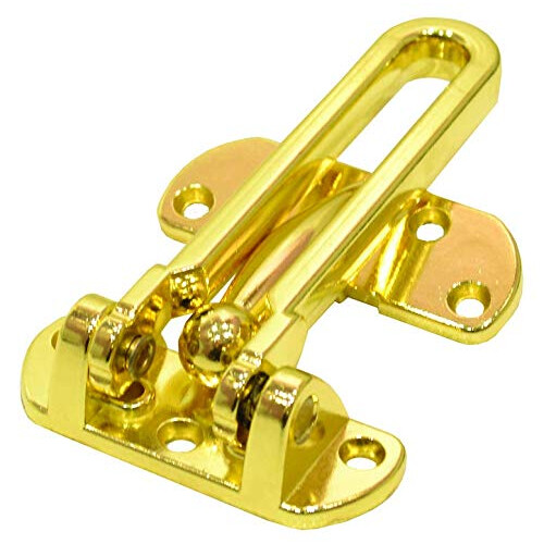 Door Guard Security Restrictor Brass Steel 105mm