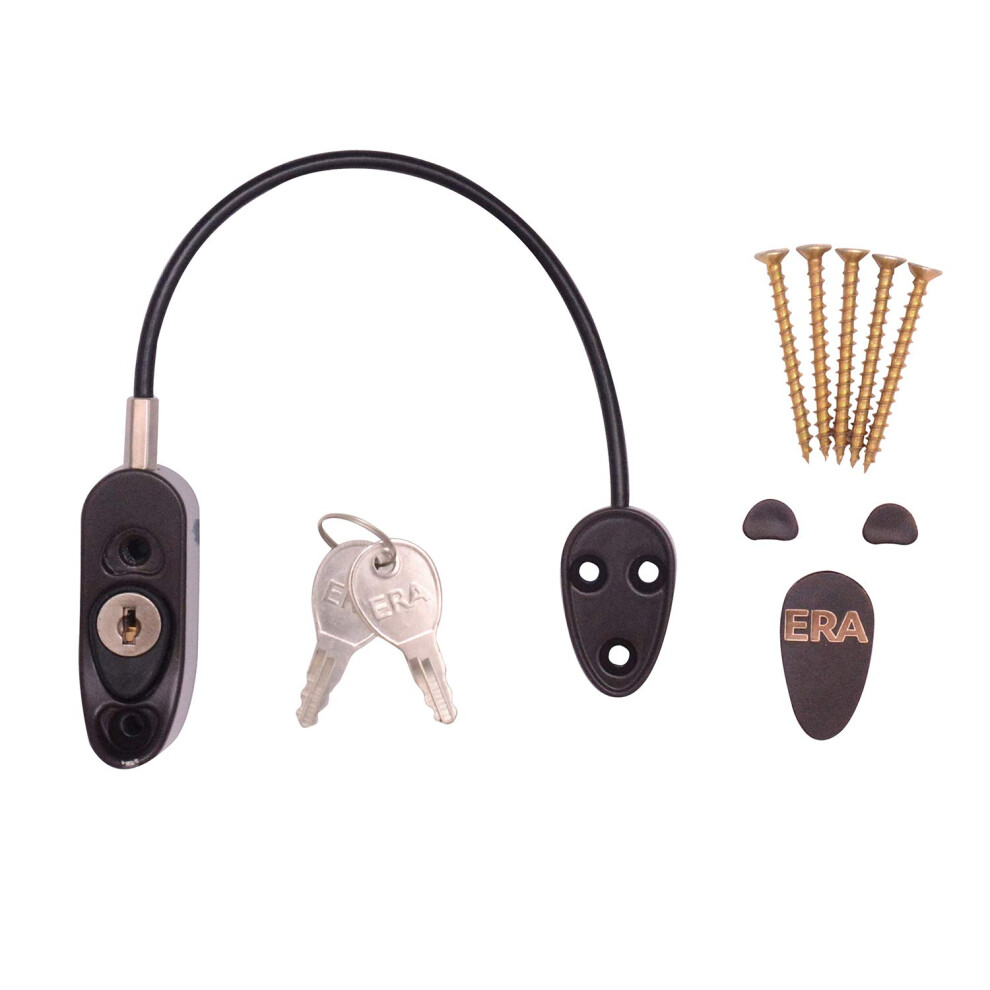 Child Safety Window Locking Restrictor (Brown) Brown Era