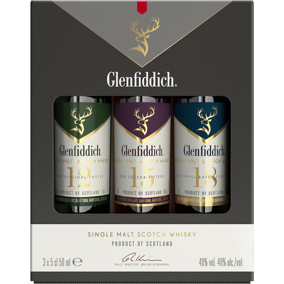 Glenfiddich Scotch Whisky Mix, Pack Of 3, 5Cl