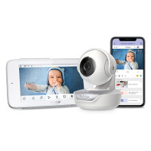 Hubble Connected Nursery Pal Premium 5" Baby Monitor Camera and Audio, NightVision; Pan Tilt Zoom; 2Way Talk & Room Temp Sensor, 1000ft Range, Privacy
