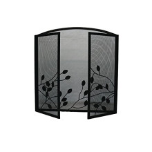 Vintage Spark Stove Guard Firescreen Fireguard Nursery Safety Protector Cover Leaf Design Fireside Home Decor