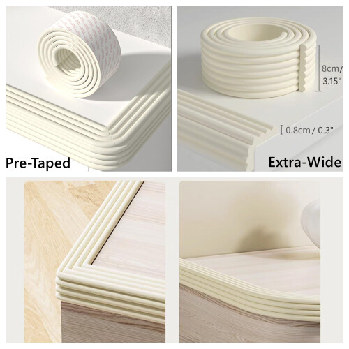 M2cbridge Multifunctional Edge and Corner Guard Coverage Baby Safety Bumper DIY (Rice White 4m) 1