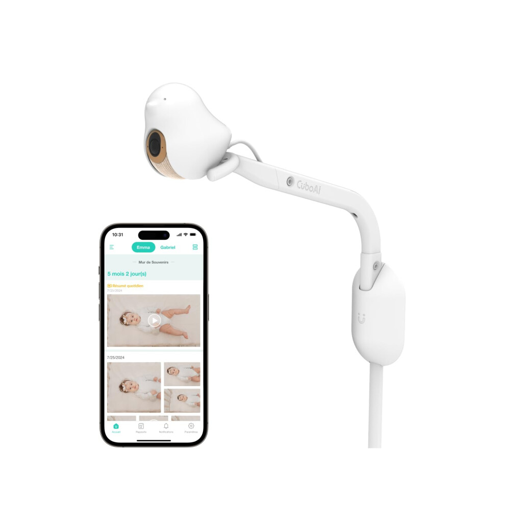 Cu?Boai Cuboai New Smart Baby Monitor 3: Sleep Safety Alerts For Covered Face Rollover, 2.5K Qhd Night Vision Wifi Camera, 2-Way Audio, Humidity Cüboai