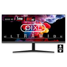 piXL 34-inch UWQHD UltraWide 165Hz Gaming Monitor with 100% sRGB Colour Gamut, Quad HD 3440 x 1440 IPS Panel & 1ms Response Time, 3 Year Warranty &