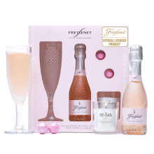 Freixenet Prosecco Gift Set - Freixenet Italian Sparkling Rose 20cl Mini Alcohol, Champagne Flute, Bath Bombs & Luxury Relax Candle - Pamper Gifts for