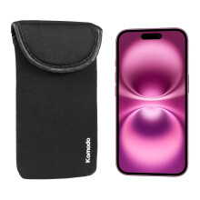 KOMODO Neoprene Phone Case for Apple iPhone 16 Range Cover Sock Pouch (For iPhone 16 Plus) Black