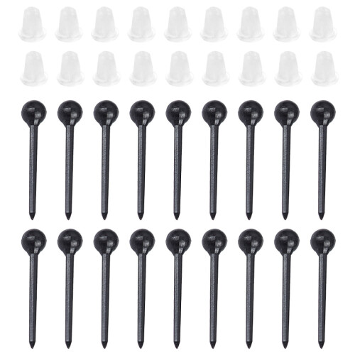 3Sets Schwarze Plastik Ohr Stecker Ohrring Zubehör Schutz 1
