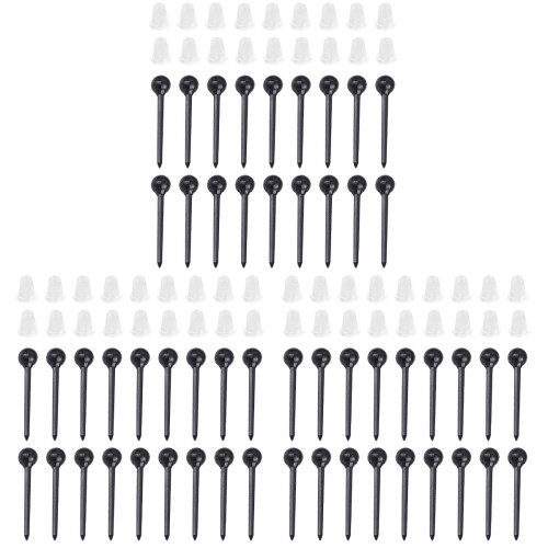 3Sets Schwarze Plastik Ohr Stecker Ohrring Zubehör Schutz 2
