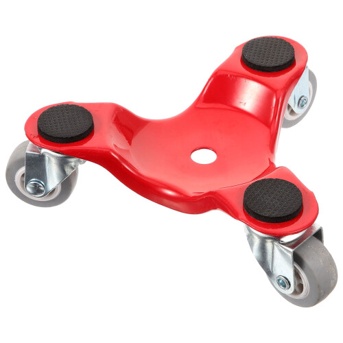 5Stk Möbel-Dreirad Dolly Rot Metall Mit Robusten Gummirädern 2