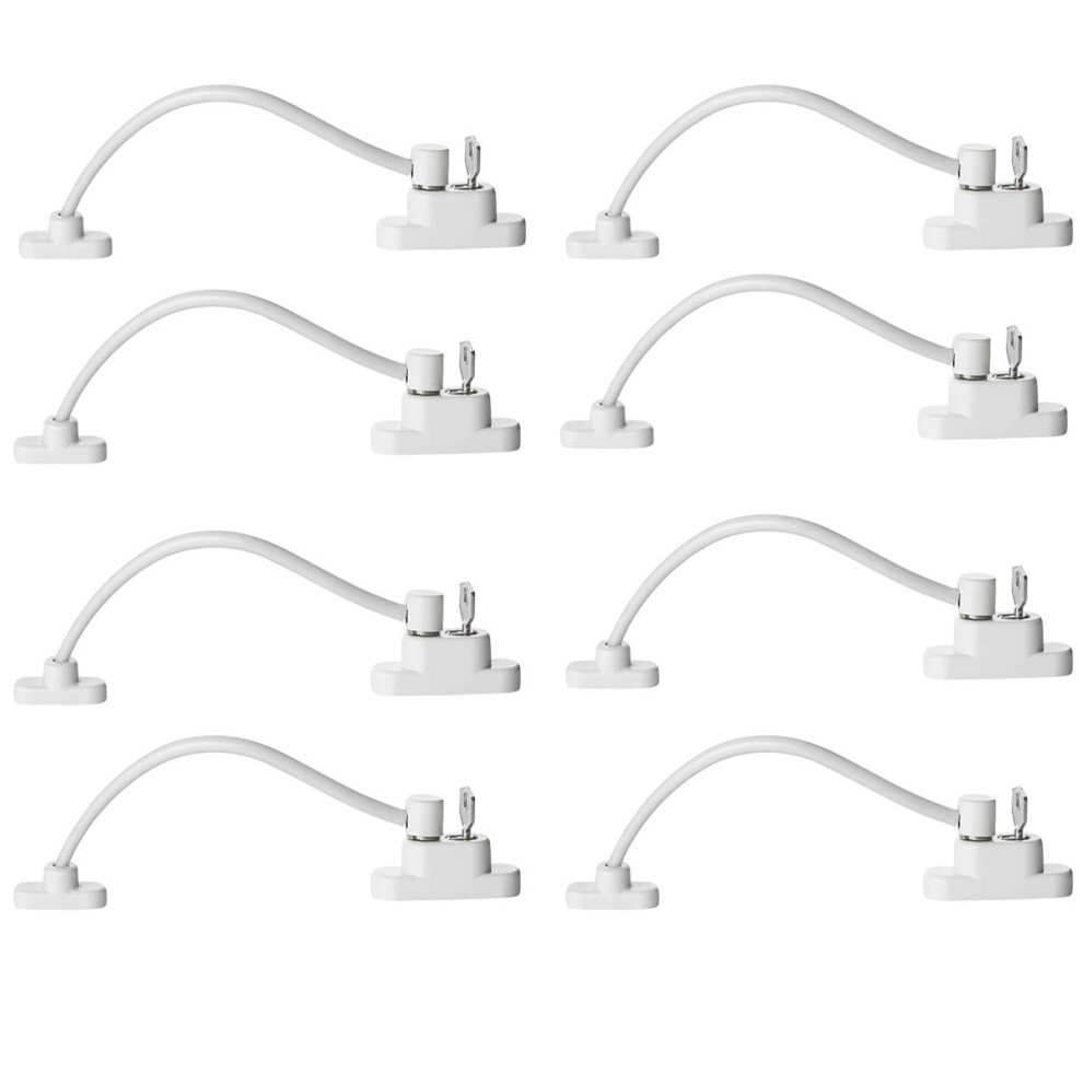 Pack Of 8 Window Restrictor Locks Child Safety Window Locks For Upvc Windows, Baby Security Window Restrictors With Screws Keys, Door Window Keyohome