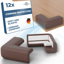 Hoffenbach 12x Baby Corner Protectors ? Soft Foam Edge Guard for Kids ? Self-Adhesive Bumpers for Child Safety, Furniture, Desks, Tables ? Safe &