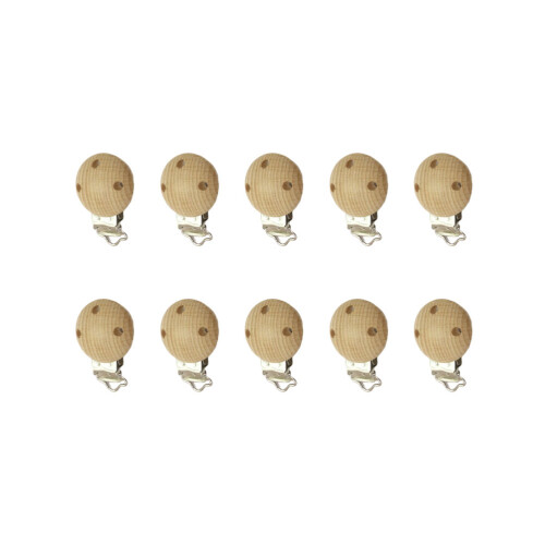 30Pièces Accessoires Clips Bébé Bois Beige Pour Vêtements