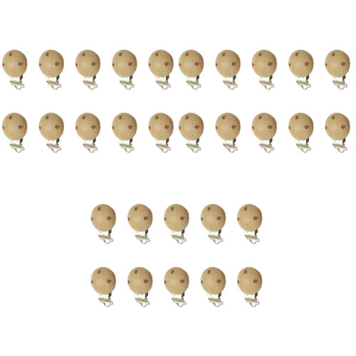 30Pièces Accessoires Clips Bébé Bois Beige Pour Vêtements 2