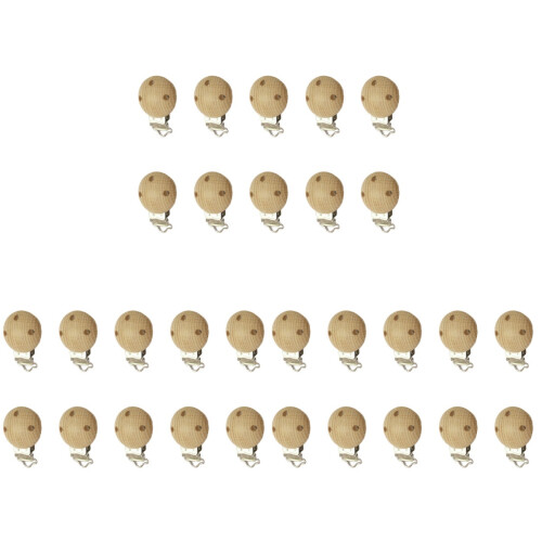 30Pièces Accessoires Clips Bébé Bois Beige Pour Vêtements 1