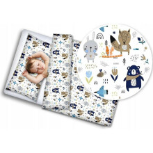 2pc Baby Bedding Fit Cotbed 135x100cm Pillowcase Duvet Cover Boho Animals Navy