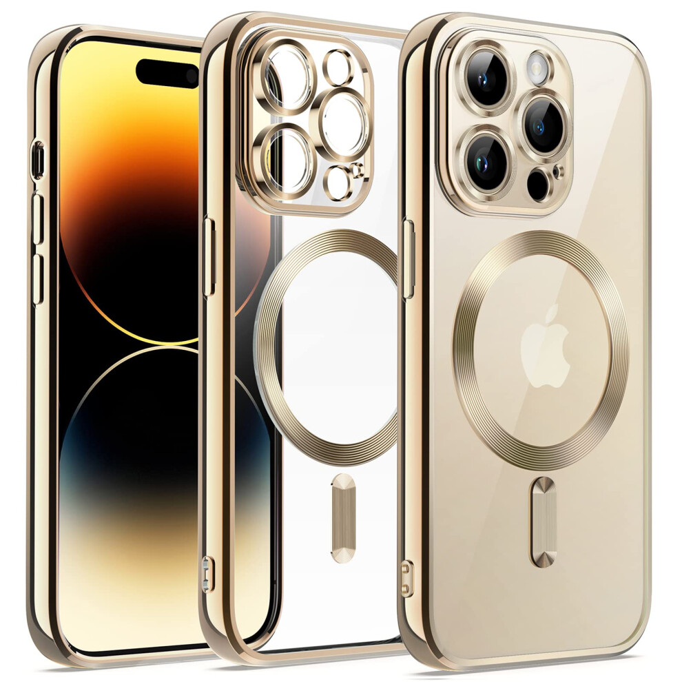 Jetech Soft Clear Case For Iphone 14 Pro 6.1-Inch, Camera Lens Full Protection, Compatible With Magsafe Wireless Charging, Shockproof Electroplated 6222053916020