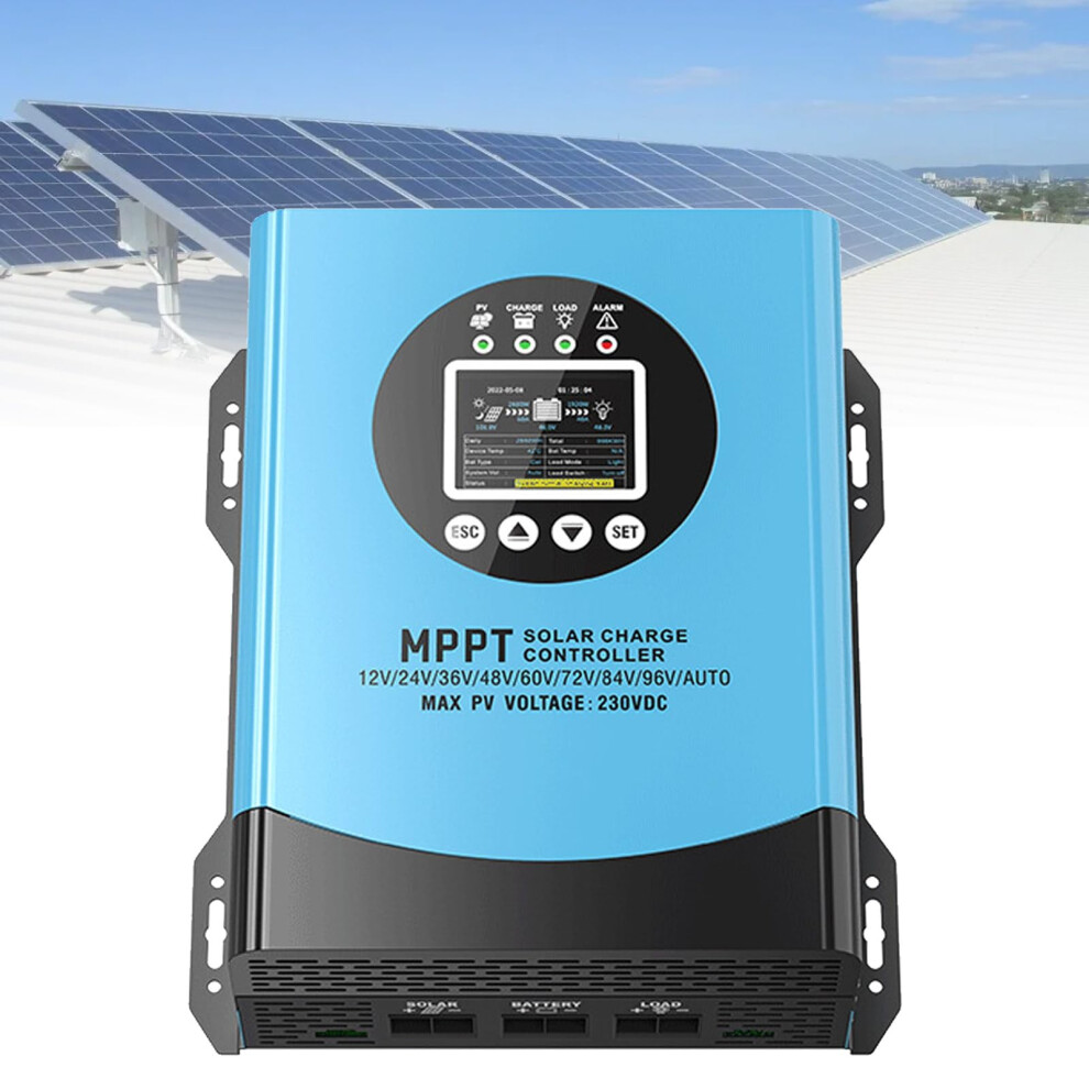 40A Mppt Solar Charge Controller With Automatic Voltage Detection, Lcd Display, Wide 12V96v Compatibility For Off Grid Systems 9099447399540