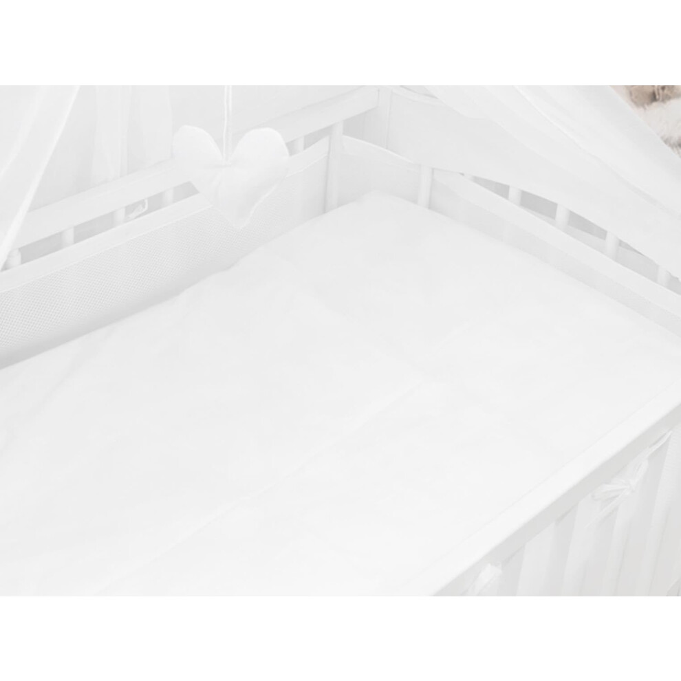 Baby Cot Bedding Set 6Pc Fit Cot 120X60cm White Babymam