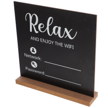 Sleek Wooden WiFi Password Display Sign for Home and Hotel