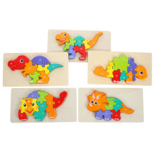 15 Pièces Dinosaures En Bois 3D Montessori Pour Tout-Petits