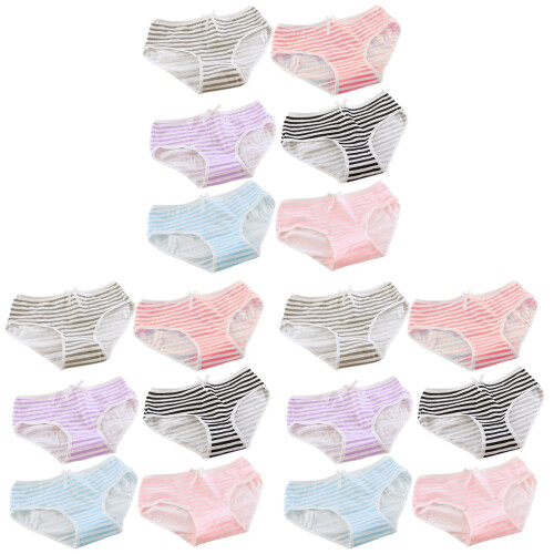 18Pièces Sous-Vêtements Coton Rayé Assortis 1