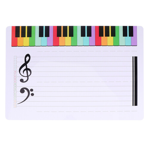 2Pièces Tableau Musical Pratique Effaçable Couleurs Assorties