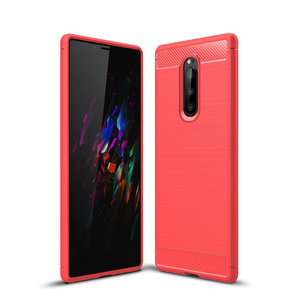 Cruzerlite Case For Sony Xperia 1 Case, Carbon Fiber Shock Absorption Slim Case For Sony Xperia 1 (Red) Red 8431227785234