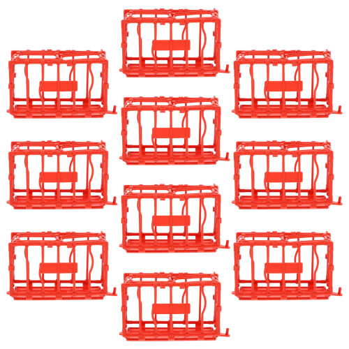 60Pièces Cage Rouge Durable Plastique Décor Micro Paysage