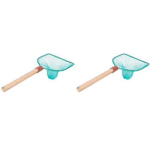 2Pièces Filet De Multi Couleurs Portable Manche Bois Burr 2