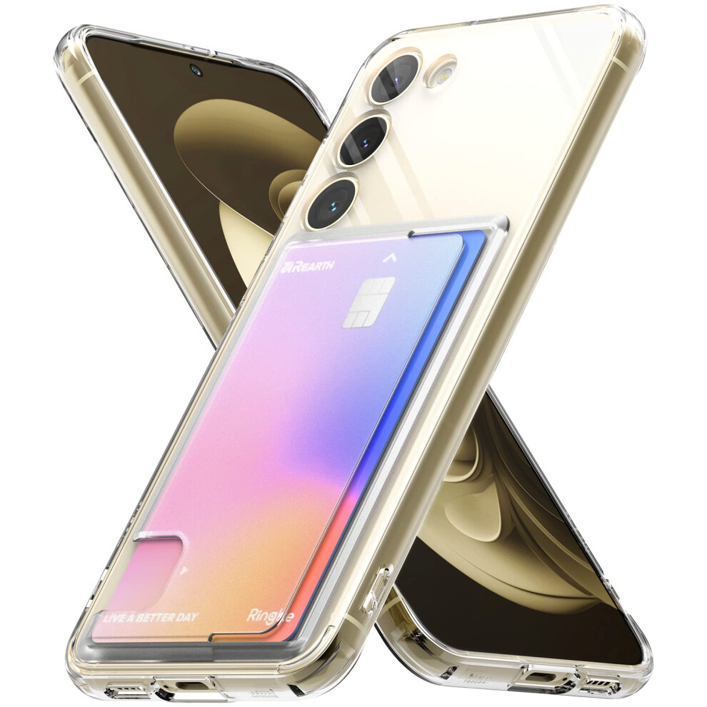 Ringke Fusion Card [Easy Card Removal] Compatible With Samsung Galaxy S23 Phone Wallet Case, Slim Transparent Shockproof Protective Cover With 8809919300551