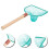 2Pièces Filet De Multi Couleurs Portable Manche Bois Burr 10