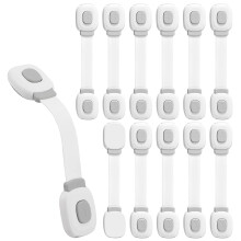 Premium Baby Cabinet Lock, Pack of 12 Child Safety for Cupboard, Drawers, Refrigerator, Toilet Seat with Strong Adhesive, No Drilling Required