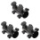 3Pièces Base Parasol Fer Noir Fixation Facile Pour Jardin 2