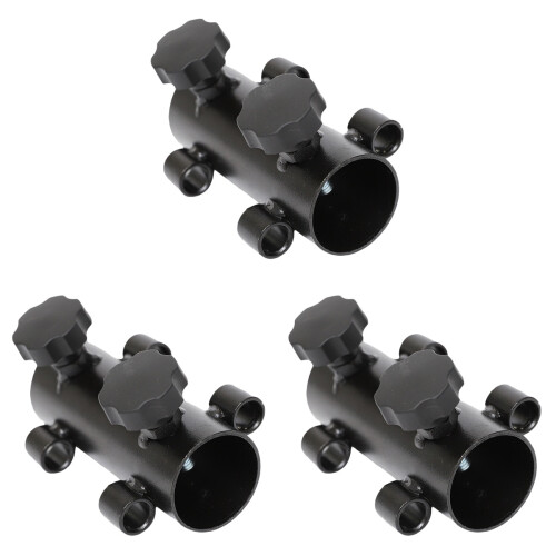 3Pièces Base Parasol Fer Noir Fixation Facile Pour Jardin 1