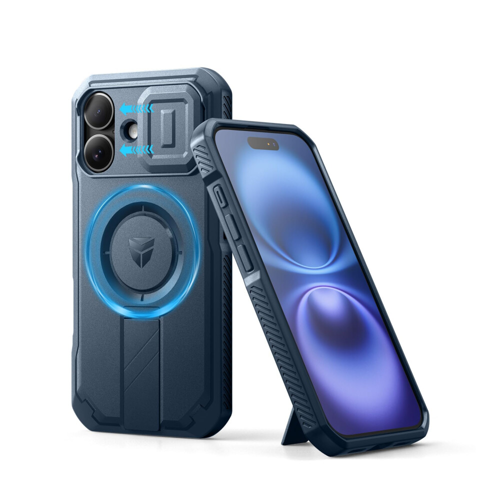Photos - Case Dexnor for iPhone 16 with Slide Camera Cover & Adjustable Kickstand, Magnetic Rugged Shockproof Bumper s Heavy-duty