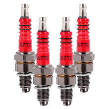 4Pièces Bougies D'allumage Moto Nickel Triple Pôle Coloré Remplacement