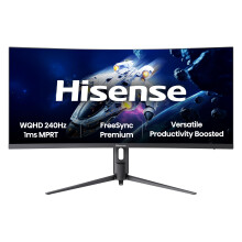 Hisense 34 Inch Gaming Monitor, 240Hz, WQHD 3440x1440p, 1ms MRPT, Curved, Built-in Speaker, Black, 34G6QUK