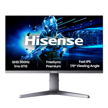 Hisense 27 Inch Gaming Monitor, 300Hz, QHD 2560x1440p, 1ms GTG Fast IPS, FreeSync Premium, Black, 27G6QUK