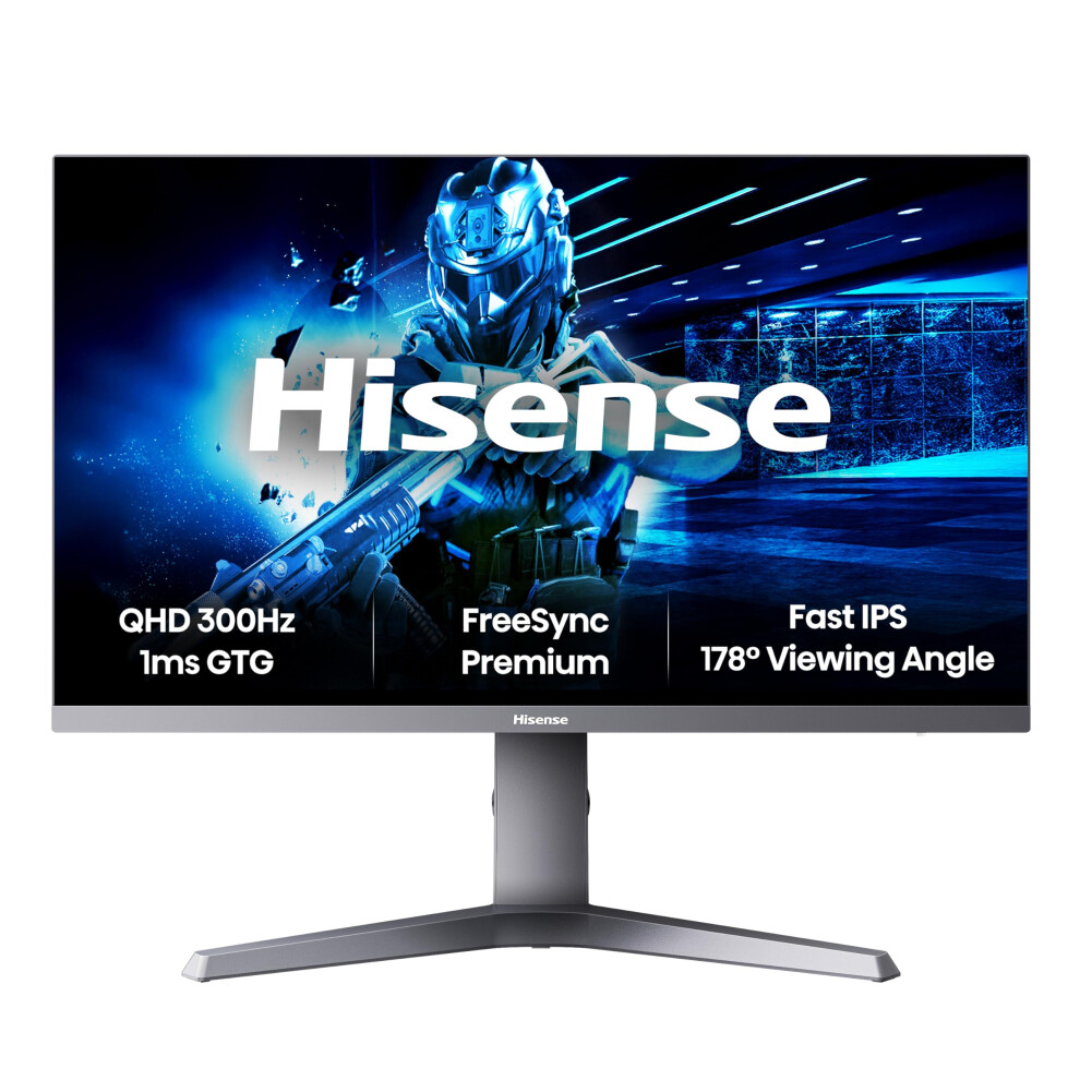 Hisense 27 Inch Gaming Monitor, 300Hz, Qhd 2560X1440p, 1Ms Gtg Fast Ips, Freesync Premium, Black, 27G6quk