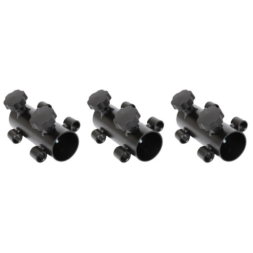 3Pièces Base Parasol Fer Noir Fixation Facile Pour Jardin 2