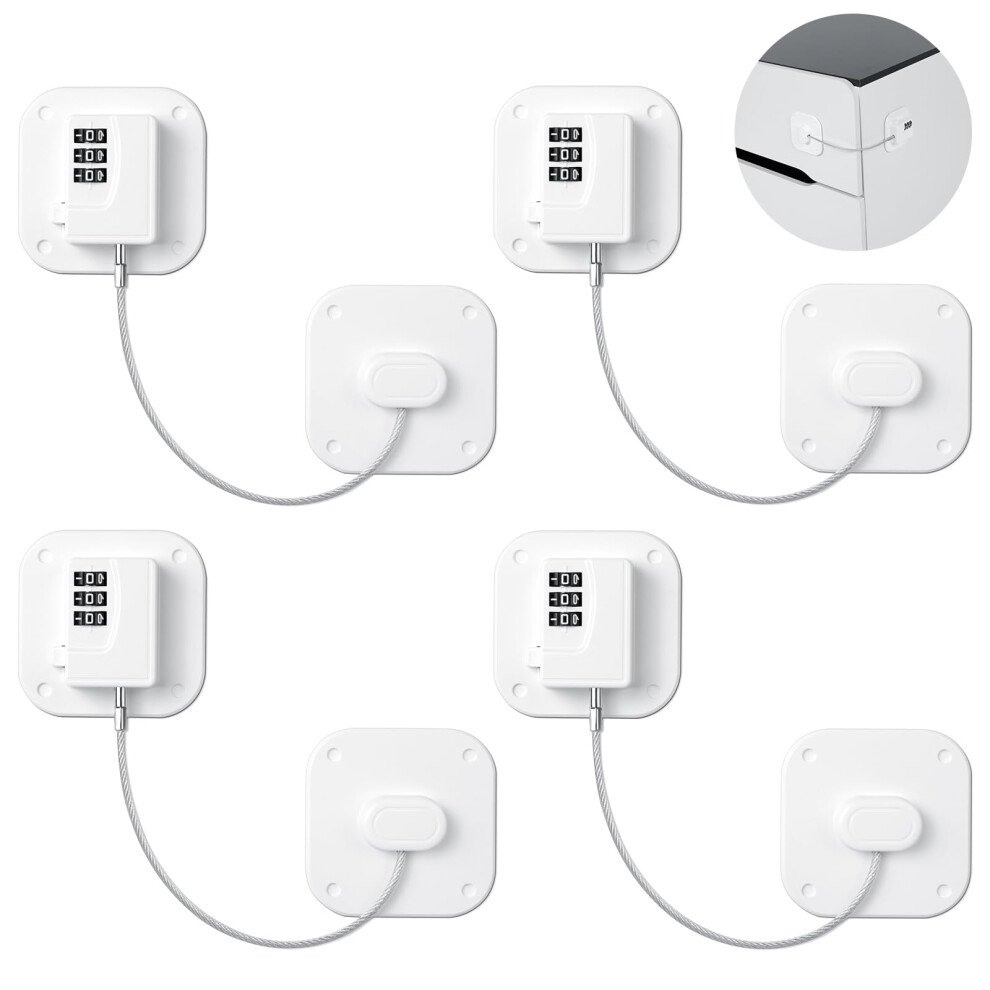 Fridge Lock, No Drilling, Child Safety Cabinet Lock With Digital Password, Window Fuses Children, For Fridges, Washing Machines, Cupboards, Aiqinu