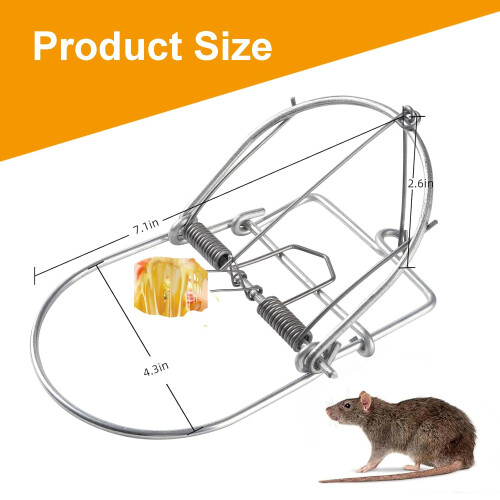 3 Pack Small Animal Trap with Safety Lock, Spring Loaded Mouse Cage for Mice, Squirrels, Groundhogs 2