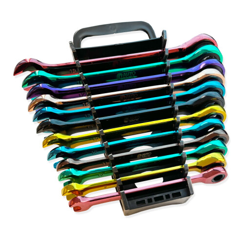 Autojack 12 Pc Multi Coloured Ratchet Spanner Set