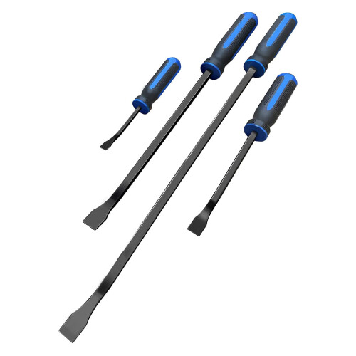 Autojack 4 Piece Pry Bar Hammer Cap Set with Angled Tips Crowbar