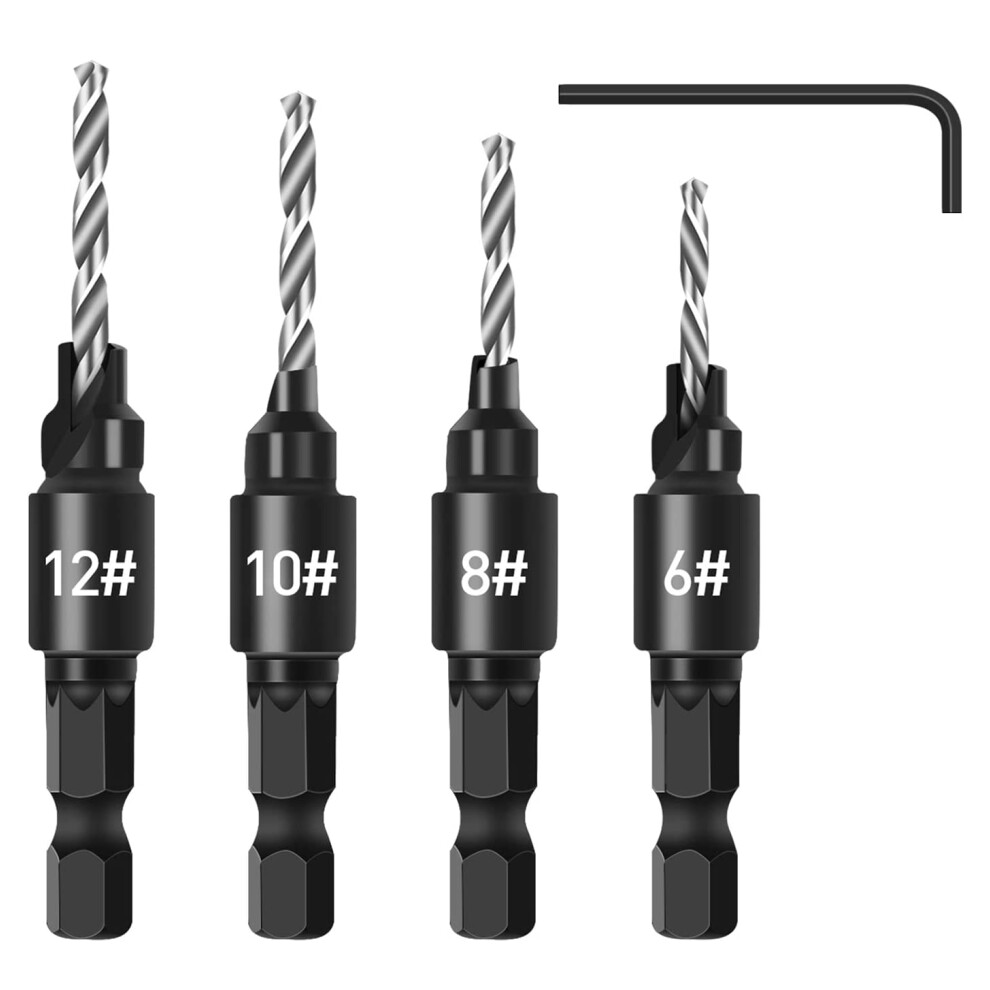 Lumberjack Quick Change 1/4" Hex Shank Adjustable Countersink Drill Bit Set - Image 4