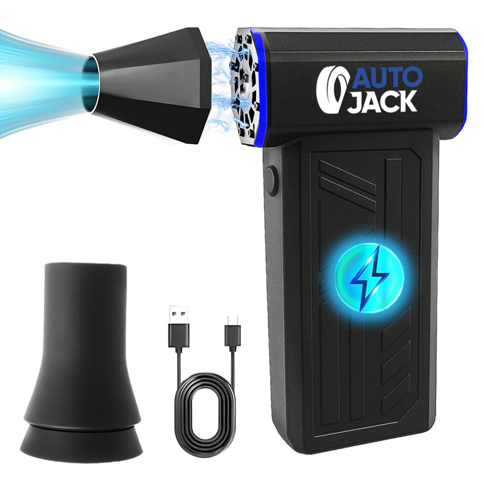 Autojack Mini Cordless Blower Jet Fan Compressed Air Duster 130000Rpm, 60M/S 4-Speed Turbo Airflow