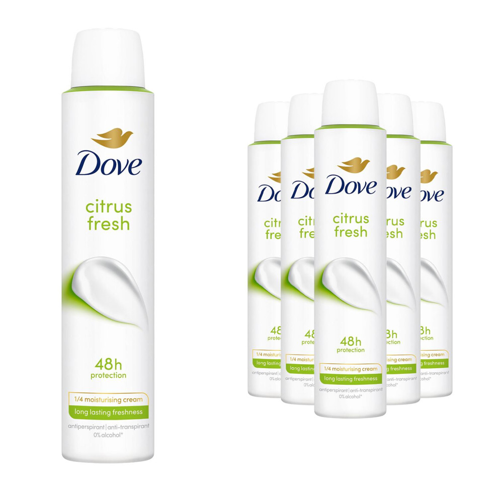 Dove Citrus Fresh Anti-Perspirant Aerosol 48H Sweat & Odour Protection 200Ml,6Pk
