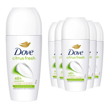 Dove Citrus Fresh Roll On Anti-Perspirant 48H Sweat & Odour Protection 50ml, 6Pk