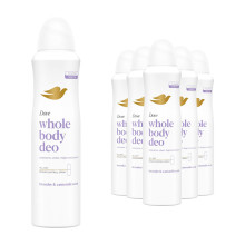 (Lavender & Camomile) Dove Whole Body Lavender Camomile or Raspberry & Rose Deodorant Spray 150ml, 6pk